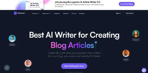 KI-Copywriting - Writesonic KI - KI Tools Arena