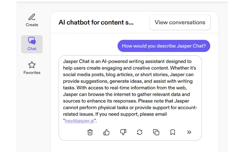 Jasper Chat: Erhalten Sie, was Sie brauchen, durch ein natürliches Gespräch - AI Tool Selection