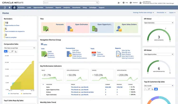 Schlüsselfunktionen von Oracle NetSuite ERP - Teil 1