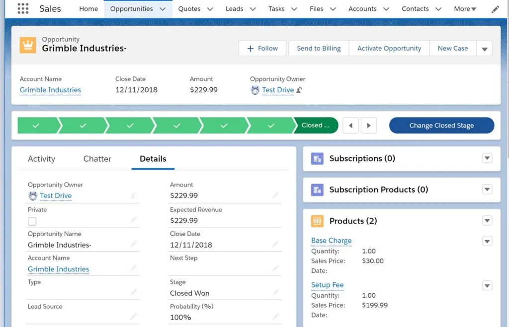 Integration von Salesforce CRM mit einer Plattform für wiederkehrende Abrechnungen