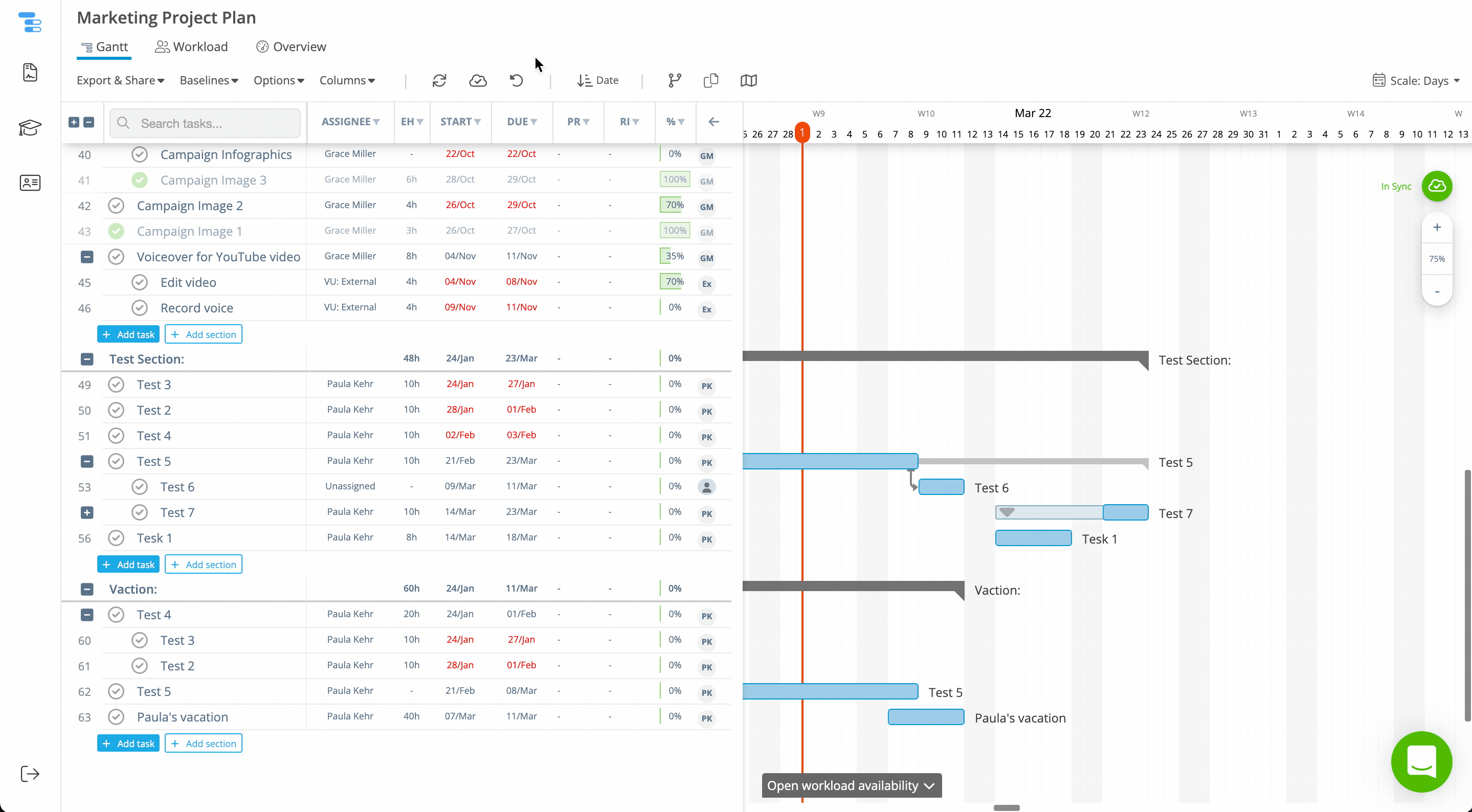Hacer clic en «Cómo sincronizar columnas con Asana» en Instagantt para Asana para mapear los campos personalizados de Prioridad y Riesgo para la integración del software de diagramas de Gantt.