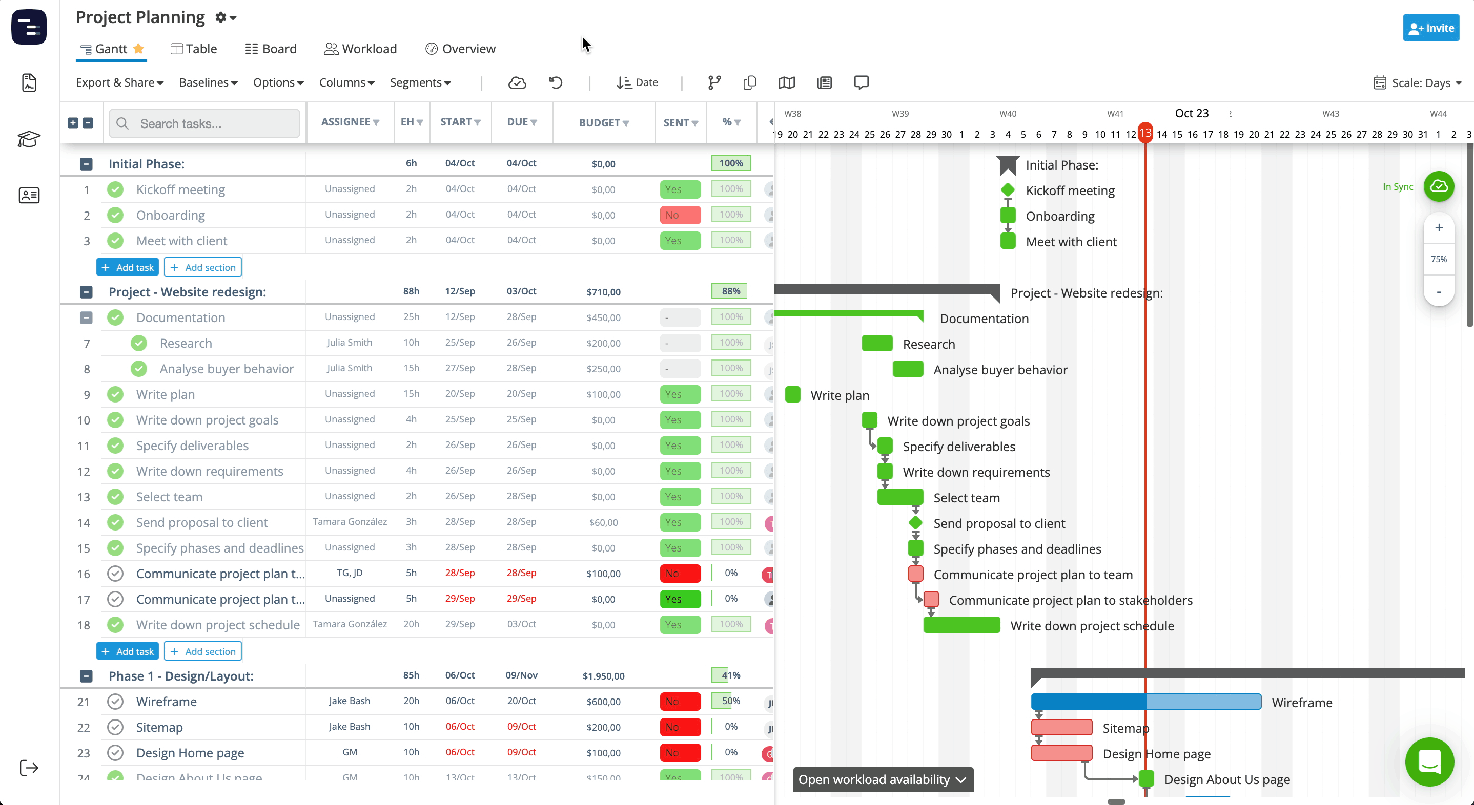 GIF, das zeigt, wie die Einstellungen „In diesem Projekt aktiv“ und „Im Gantt sichtbar“ für benutzerdefinierte Felder in Instagantt umgeschaltet werden.