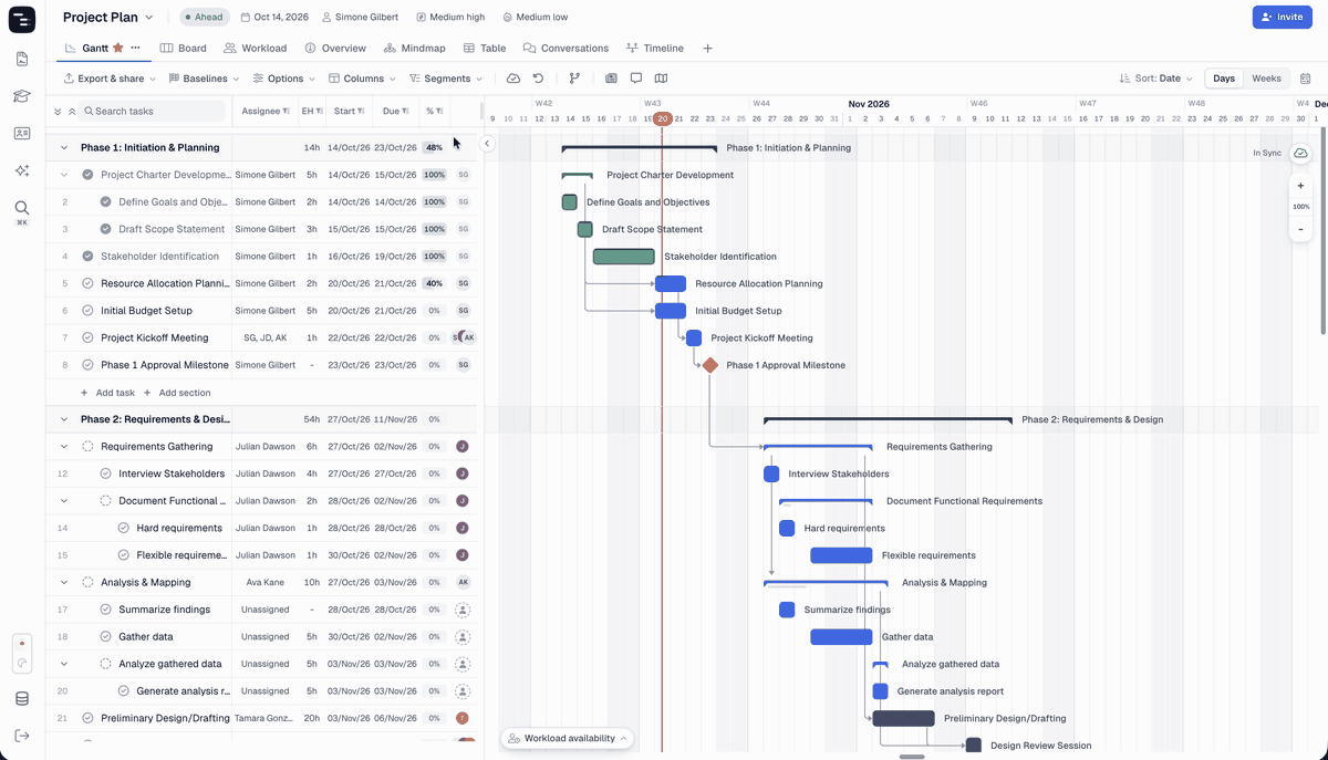 Opening Search & Commands with ⌘K and jumping to another view of the project