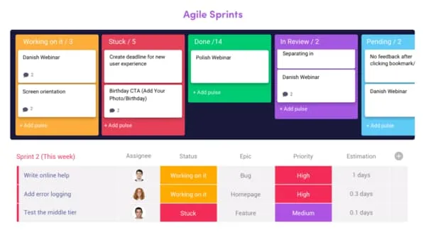 5. Monday.com — Am besten für visuelles Projektmanagement über Gantt hinaus